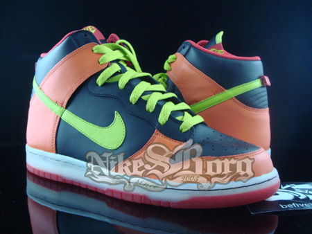 lime green orange and blue nikes