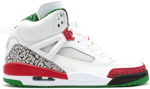 white red and green jordans