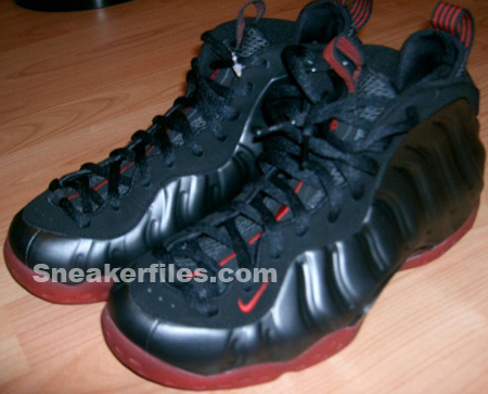 nike foamposite black and red