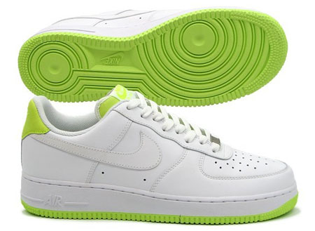 nike air force 1 white and neon green