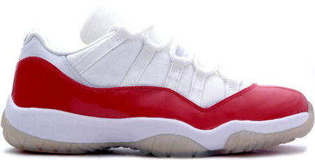 all white and red jordan 11