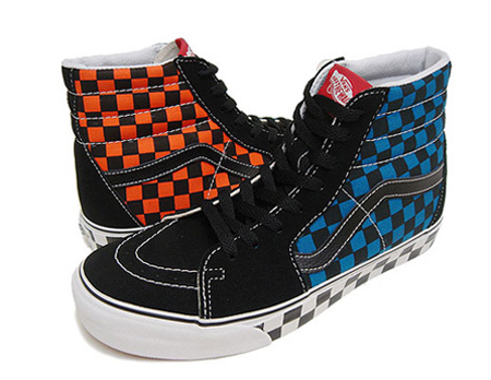 red and blue checkered vans