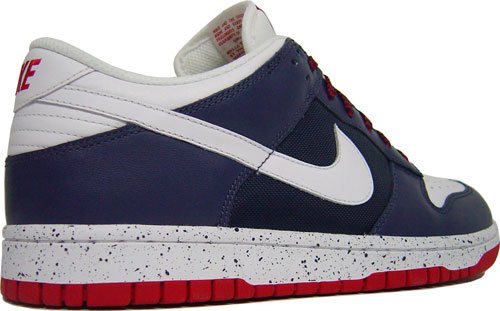 red white and blue nike dunks