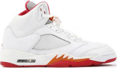 jordan 5 red and white