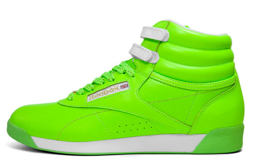 lime green reebok freestyle high tops 