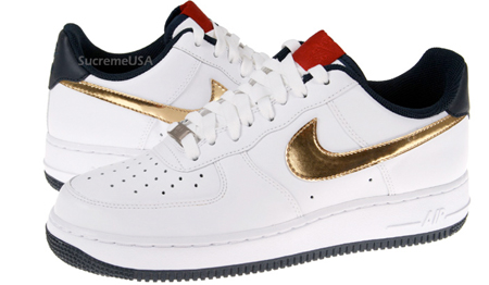 red white blue and gold air force 1