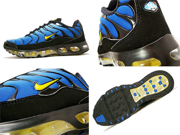 blue and yellow nike tn