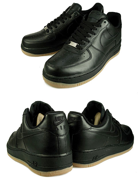 black air force ones with gum bottom