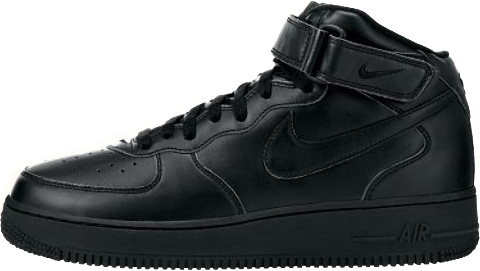 Nike Air Force 1 (Ones) 1996 Mid SC Black / Black | SneakerFiles
