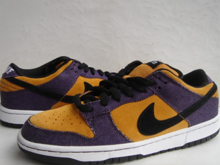 purple and yellow dunks
