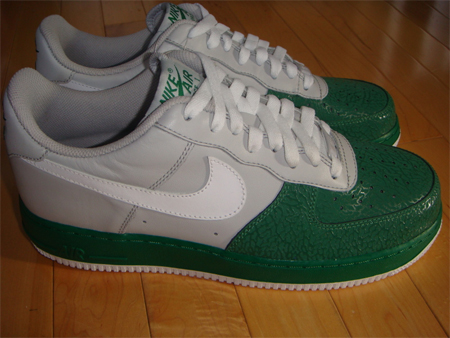 nike air force 1 green and grey