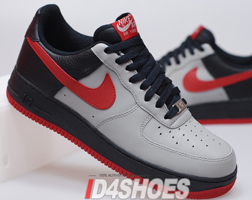 red and grey air force ones