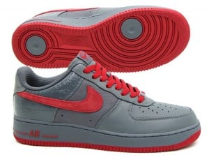 Nike Air Force 1 Low Premium – Ash / Red