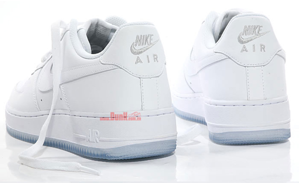 white air force ones with clear bottom