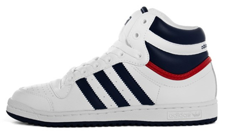 adidas red white and blue high tops