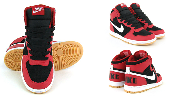 red and white high top nikes
