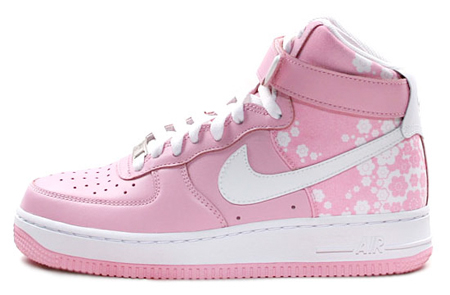white and pink air force 1 high tops