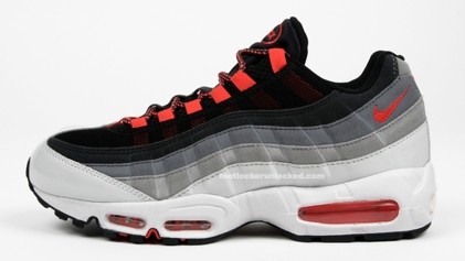 black white and red air max 95