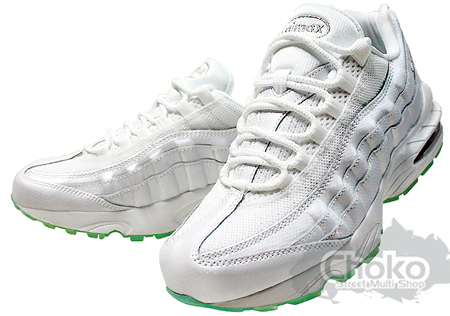 nike air max 95 white and green