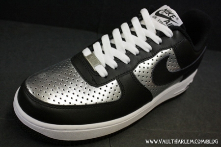 black and silver air force ones