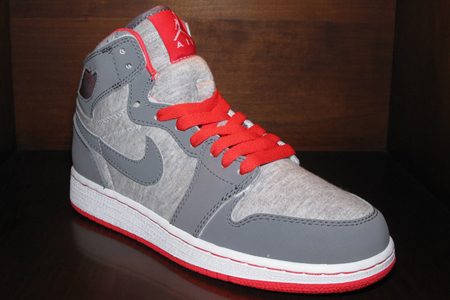 grey and red jordans