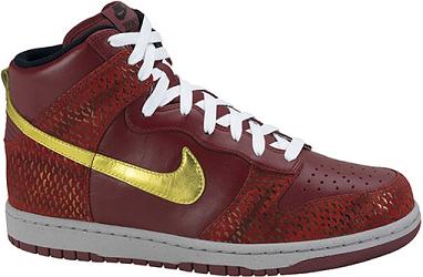 burgundy and gold nikes
