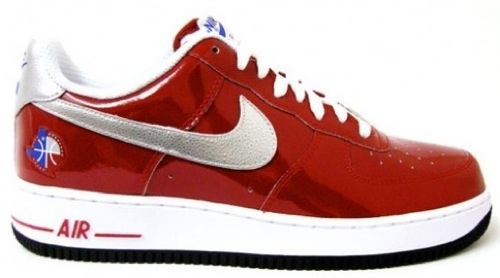 red shiny nike shoes