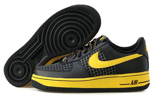 yellow and black air force ones