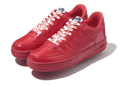 red bape shoes
