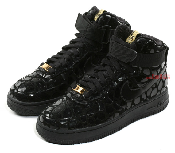 black and gold high top air force ones