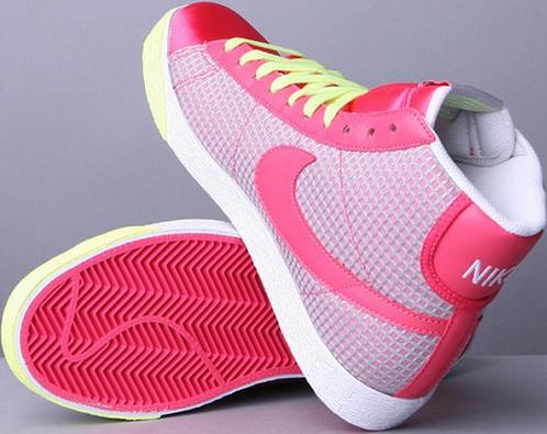 pink and lime green nike shoes