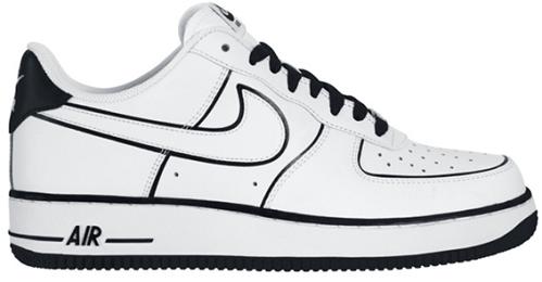 Nike Air Force 1 White/White-Black Piping | SneakerFiles