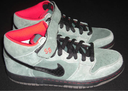Nike Dunk SB Mid - Olive Green / Black - Red | SneakerFiles