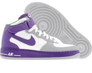 purple and grey air force ones