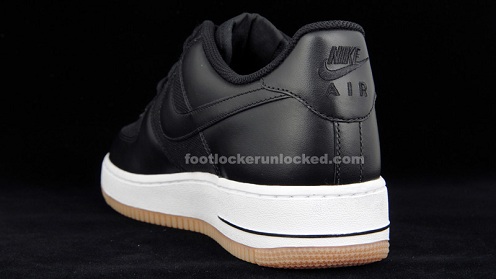 nike air force 1 black and white gum sole