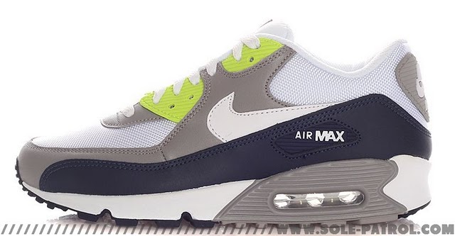 Nike Air Max 90 - White/Grey/Navy-Volt 