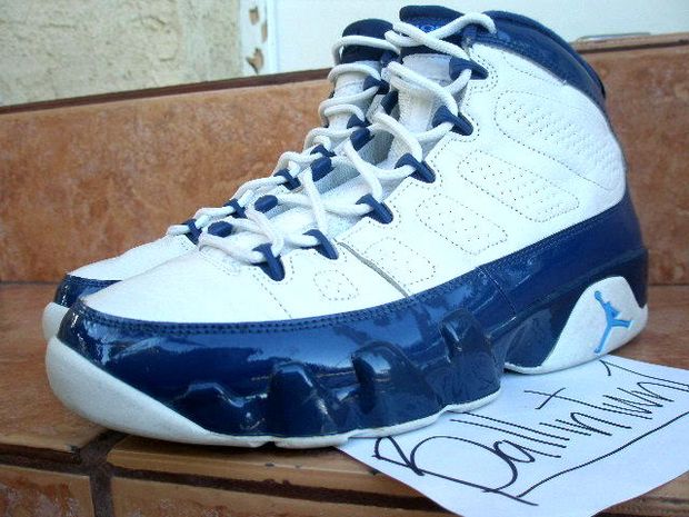 baby blue and white 9s