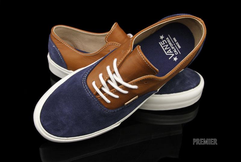 blue vans with brown laces