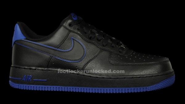 black and royal blue air force ones