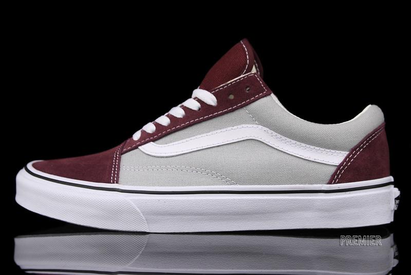 vans red and grey