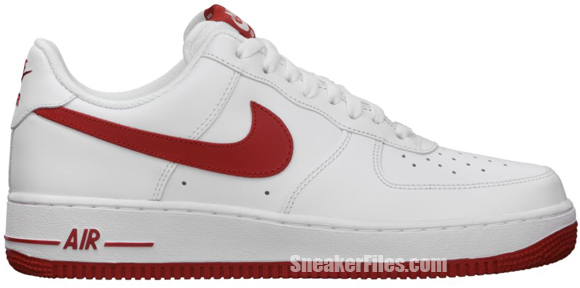 nike air force white red tick