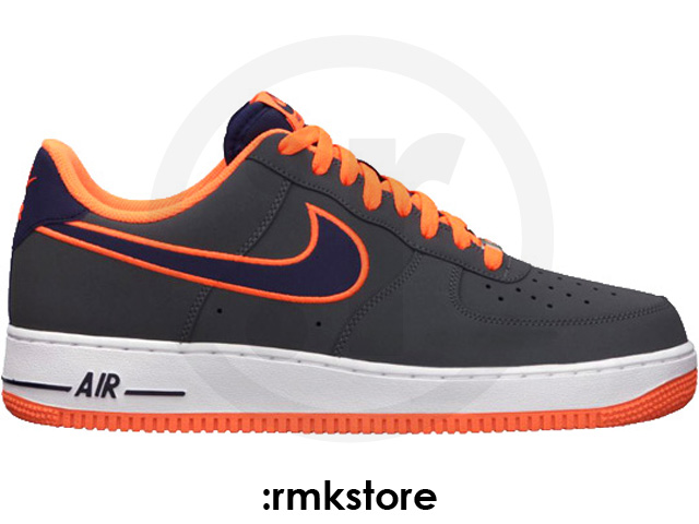 orange and grey air force ones