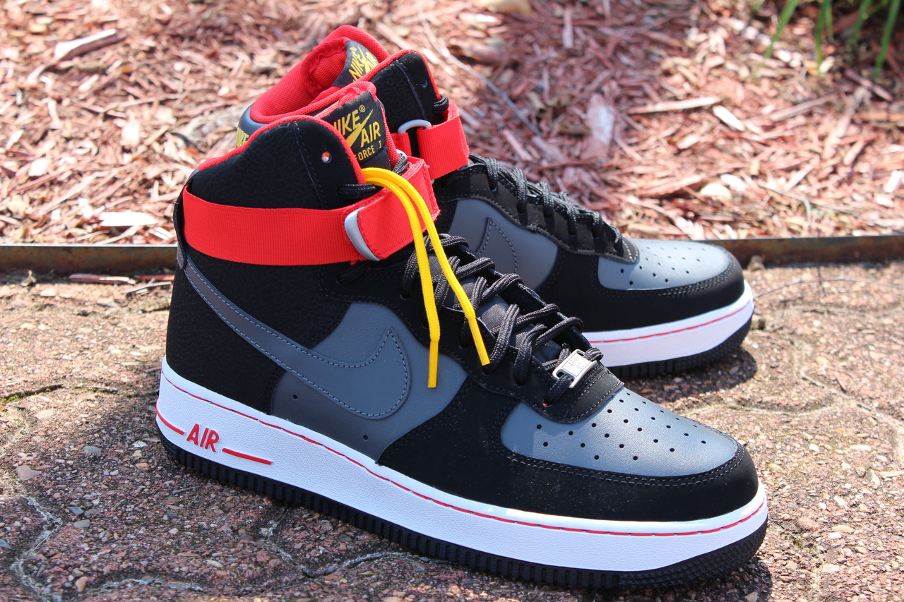 air force 1 high top red and black