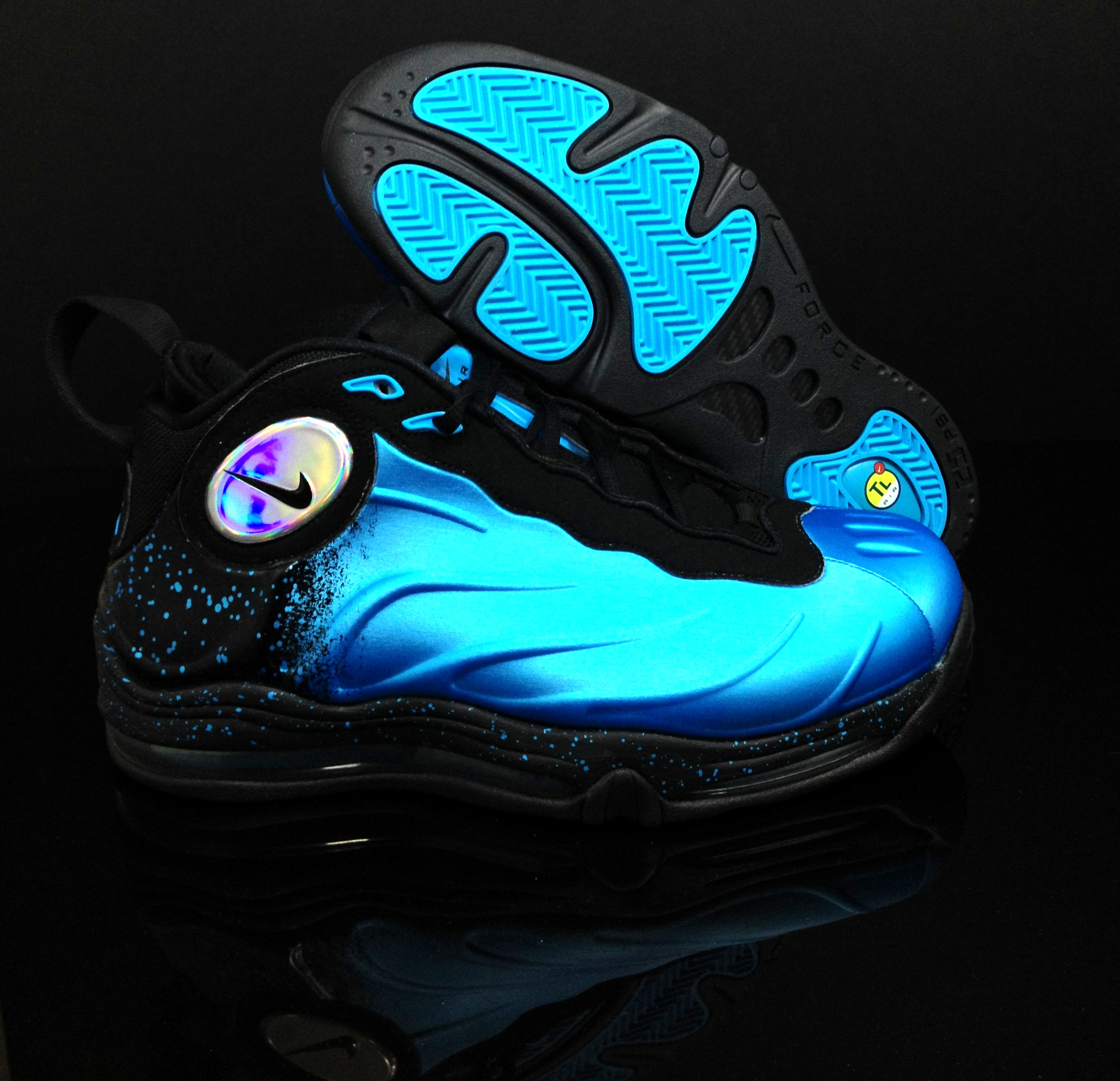 nike total air foamposite max current blue