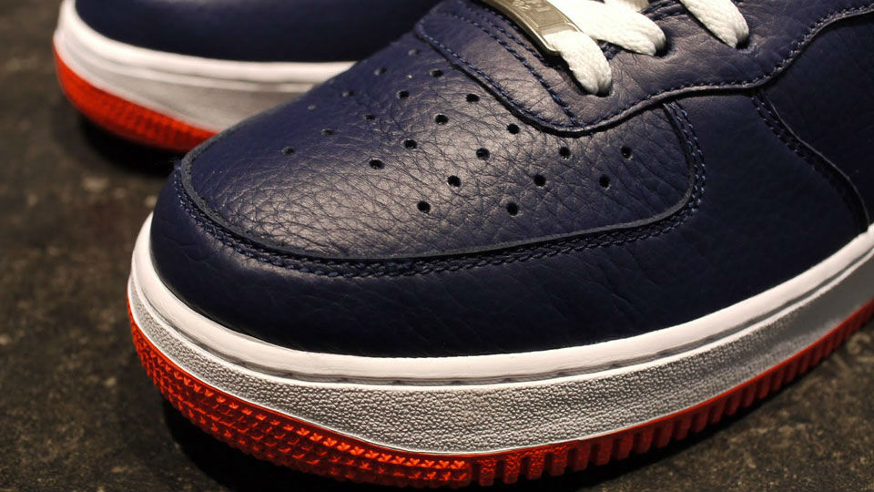 navy blue and orange air force 1
