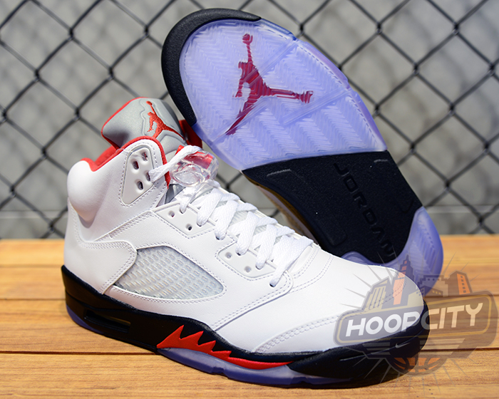 fire red 5s grey tongue