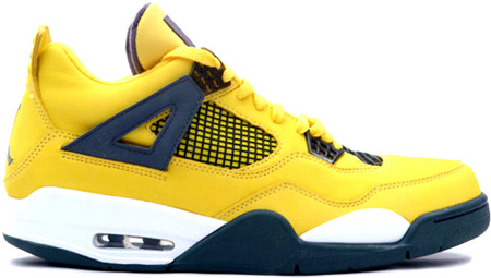 Air Jordan 4 Iv Lightning Retro Tour Yellow Dark Blue Grey White Sneakerfiles - id t shirts codes roblox air jordan
