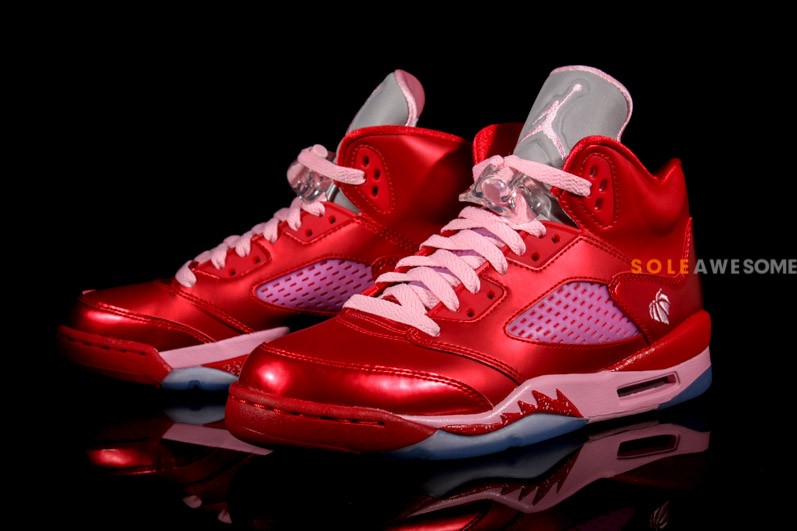 red and pink jordans valentines day