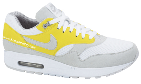 Nike Air Max 1 – White / Neutral Grey – Vibrant Yellow