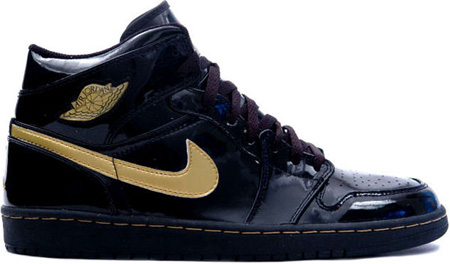 black and gold patent leather jordans